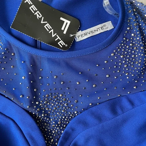 NWT Dress FERVENTE SIZE M ( European 40) Blue - Picture 4 of 6